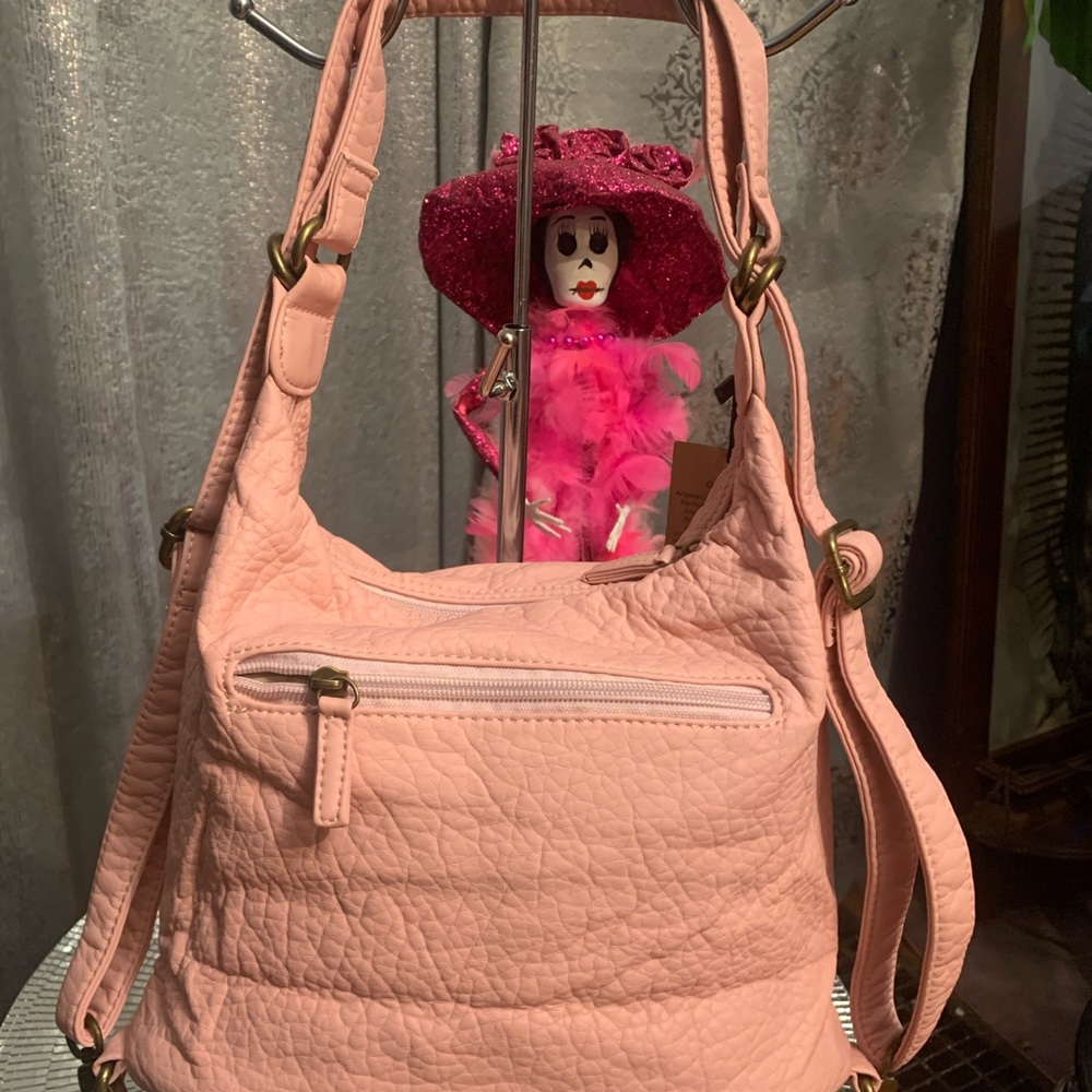 New Mini Convertible backpack purse in petal pink! - Picture 2 of 9